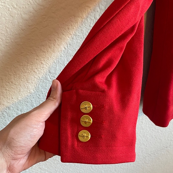 CAbi Womens Scarlet Red Blazer with Gold Accents - Picture 9 of 16